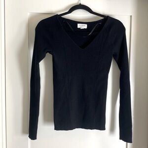 Hudson North black fitted v-neck sweater